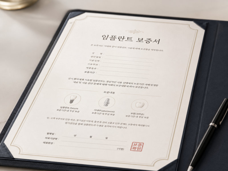 경산치과 임플란트, 치과마다 가격이 다른 3가지 이유 15 임플란트 보증서와 펜