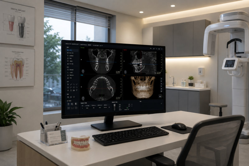 경산치과 임플란트, 치과마다 가격이 다른 3가지 이유 8 치과 진료실의 임플란트 CT 화면