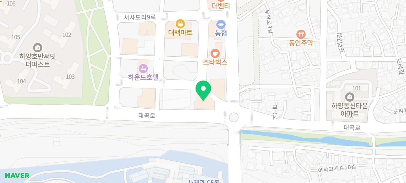 하양읍 치과 위치를 나타내는 네이버 지도 화면