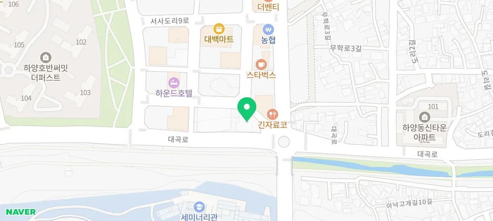 하양치과 원데이 임플란트 가능한 조건 9 하양치과 위치를 표시한 네이버 지도 화면